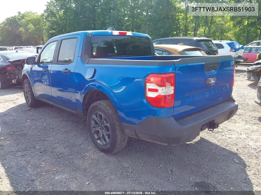 2025 Ford Maverick Xlt VIN: 3FTTW8JAXSRB51903 Lot: 45606871