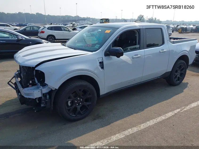 2025 Ford Maverick Lariat VIN: 3FTTW8SA7SRB18260 Lot: 45661500