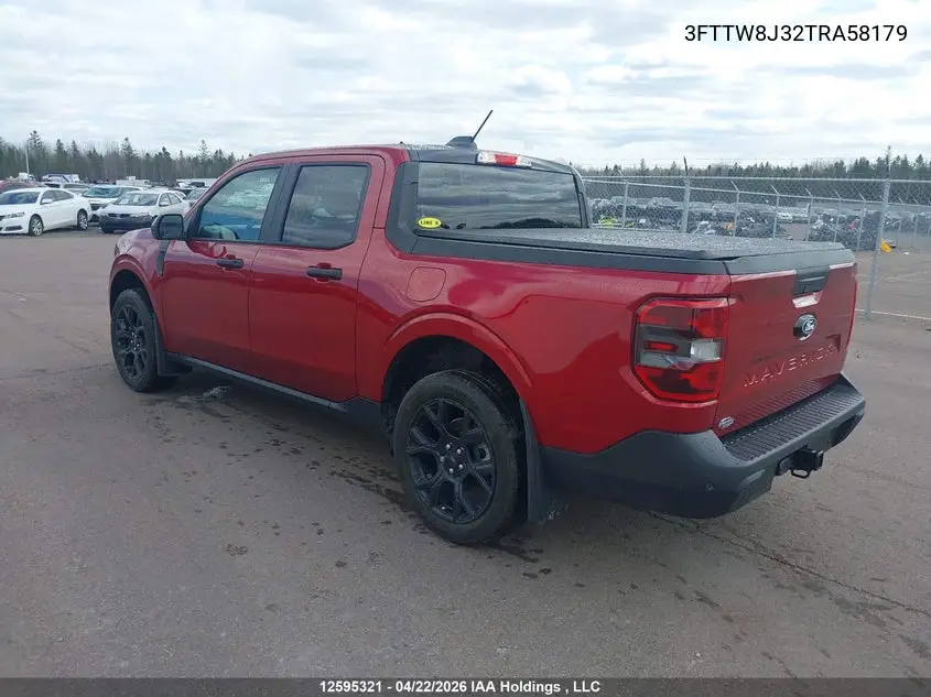 2026 Ford Maverick Xlt VIN: 3FTTW8J32TRA58179 Lot: 12595321