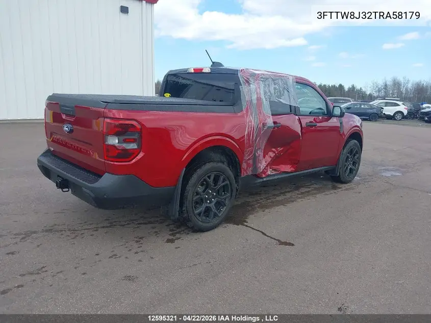 2026 Ford Maverick Xlt VIN: 3FTTW8J32TRA58179 Lot: 12595321