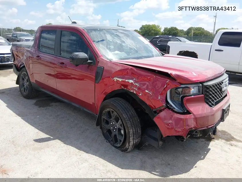 2026 Ford Maverick Lariat VIN: 3FTTW8S38TRA43412 Lot: 45550126