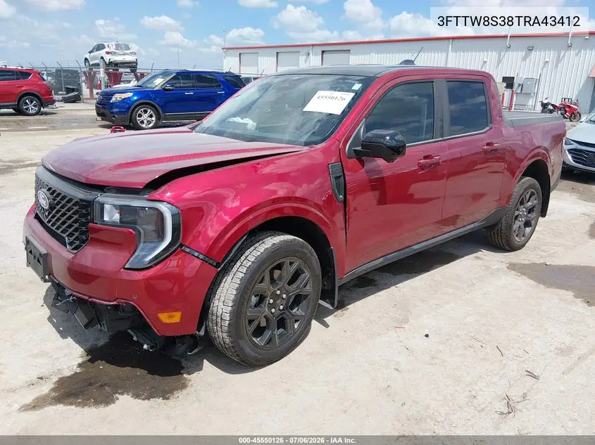 2026 Ford Maverick Lariat VIN: 3FTTW8S38TRA43412 Lot: 45550126