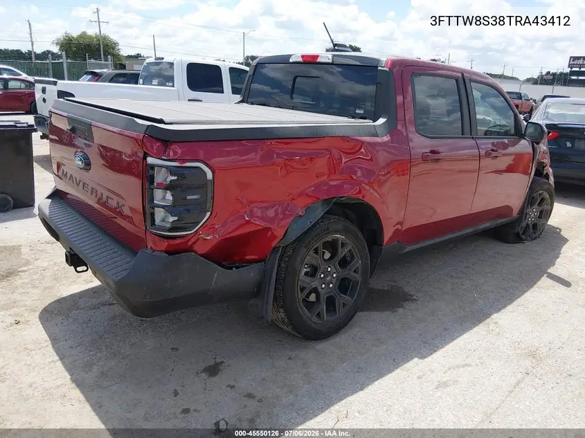 2026 Ford Maverick Lariat VIN: 3FTTW8S38TRA43412 Lot: 45550126