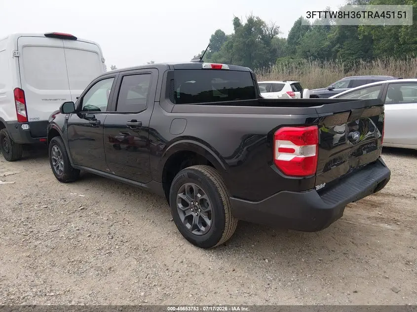 2026 Ford Maverick Xlt VIN: 3FTTW8H36TRA45151 Lot: 45653753