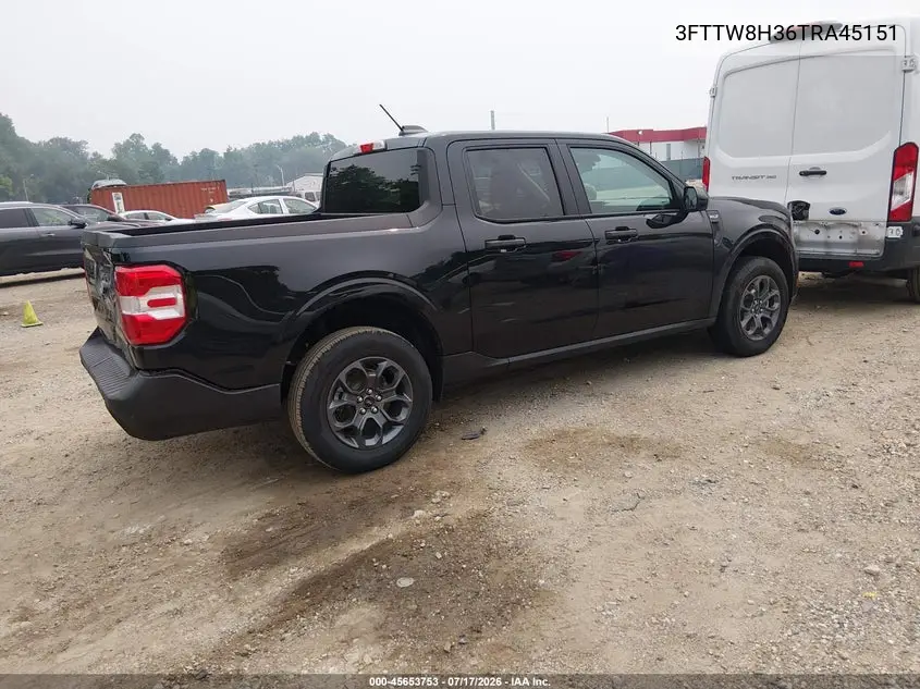 2026 Ford Maverick Xlt VIN: 3FTTW8H36TRA45151 Lot: 45653753