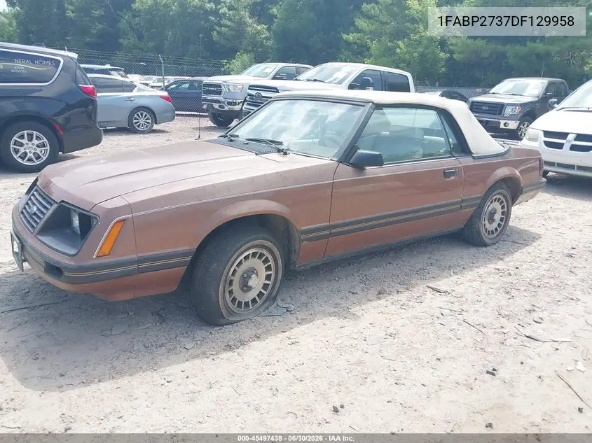 1983 Ford Mustang VIN: 1FABP2737DF129958 Lot: 45497438