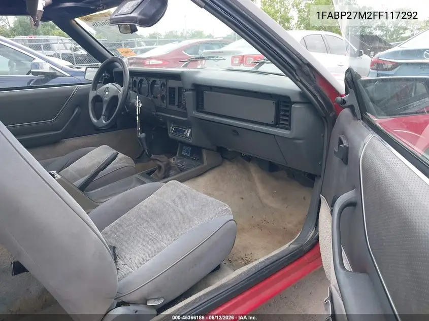 1985 Ford Mustang Lx/Gt VIN: 1FABP27M2FF117292 Lot: 45366186