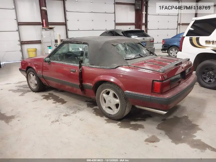 1FACP44E7MF118769 1991 Ford Mustang Lx