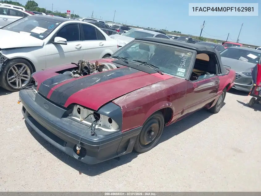 1993 Ford Mustang Lx VIN: 1FACP44M0PF162981 Lot: 45688331