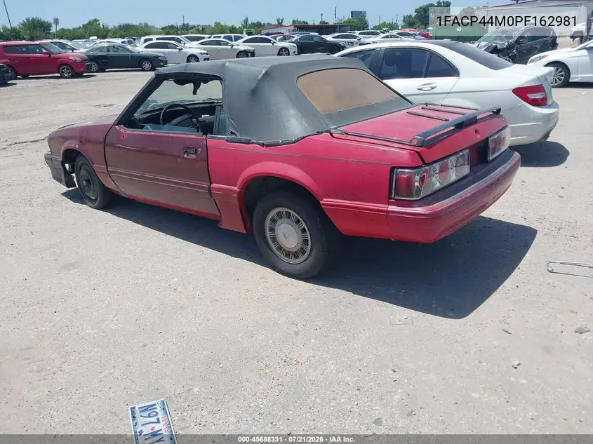 1993 Ford Mustang Lx VIN: 1FACP44M0PF162981 Lot: 45688331