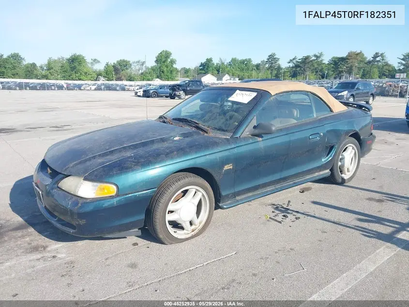 1994 Ford Mustang Gt VIN: 1FALP45T0RF182351 Lot: 45252935