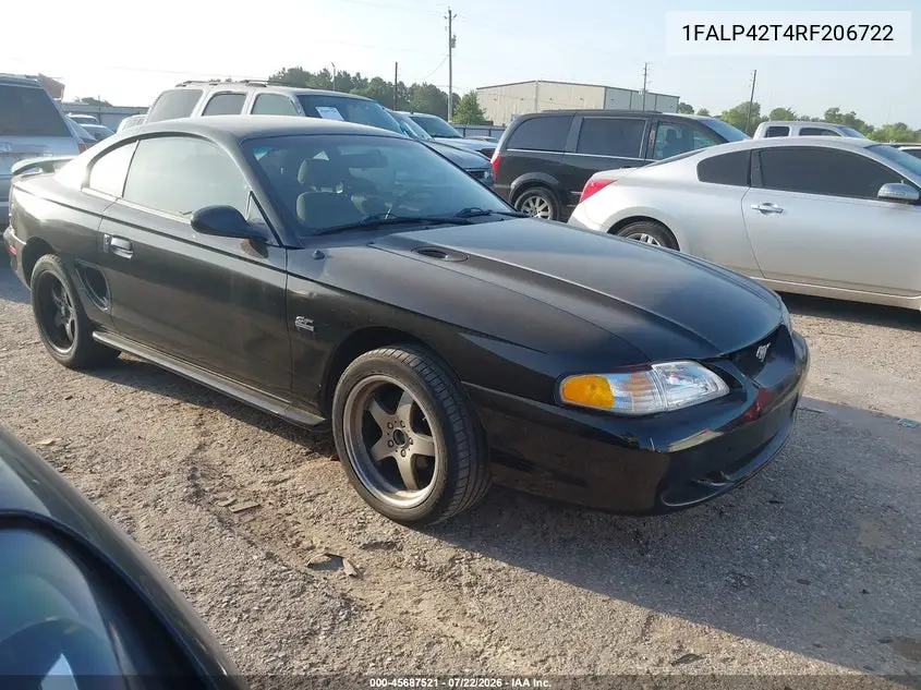 1994 Ford Mustang Gt VIN: 1FALP42T4RF206722 Lot: 45687521