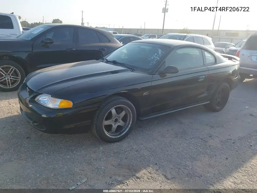 1994 Ford Mustang Gt VIN: 1FALP42T4RF206722 Lot: 45687521