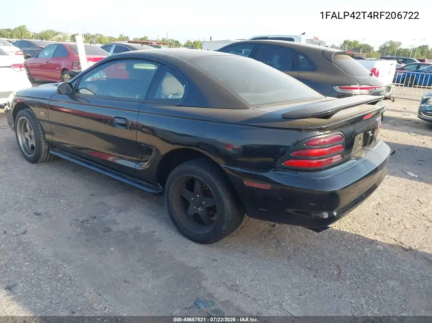 1994 Ford Mustang Gt VIN: 1FALP42T4RF206722 Lot: 45687521