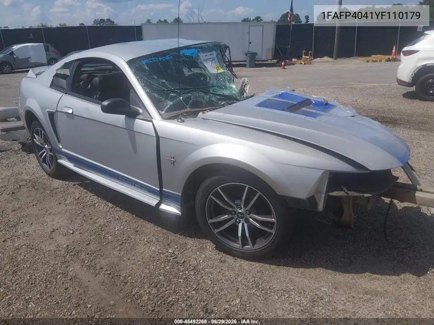 2000 Ford Mustang VIN: 1FAFP4041YF110179 Lot: 45492268