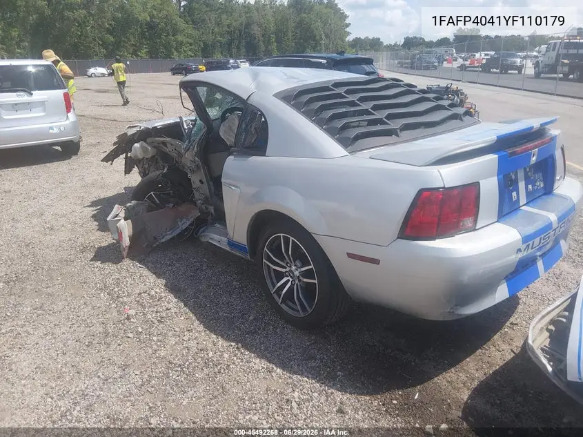 2000 Ford Mustang VIN: 1FAFP4041YF110179 Lot: 45492268