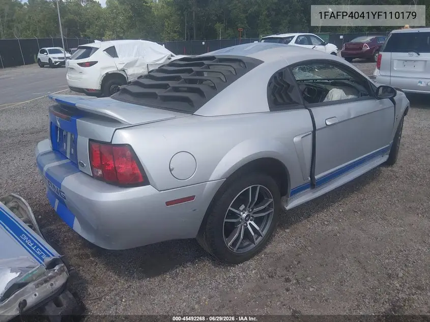 2000 Ford Mustang VIN: 1FAFP4041YF110179 Lot: 45492268