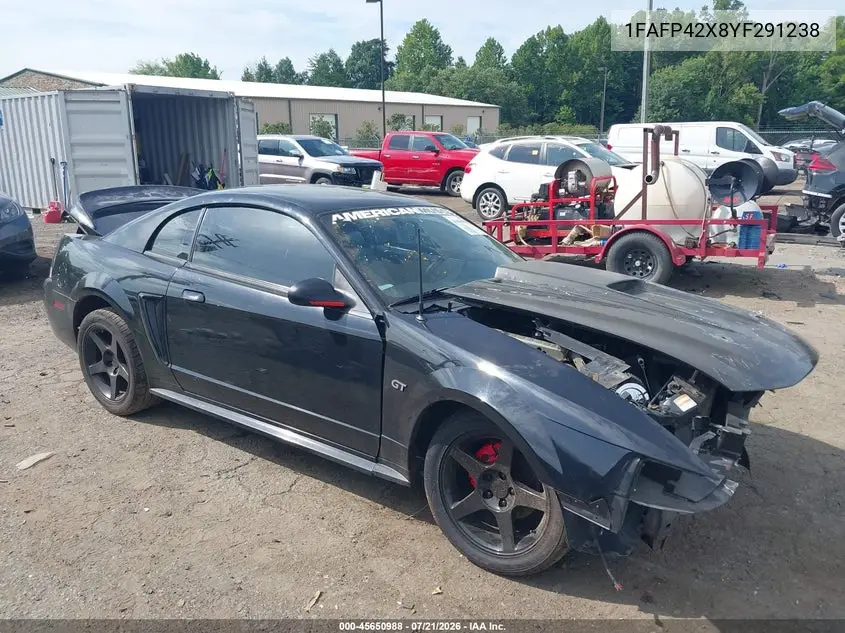 2000 Ford Mustang Gt VIN: 1FAFP42X8YF291238 Lot: 45650988