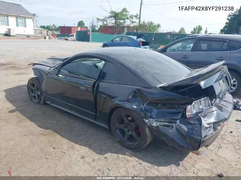 2000 Ford Mustang Gt VIN: 1FAFP42X8YF291238 Lot: 45650988