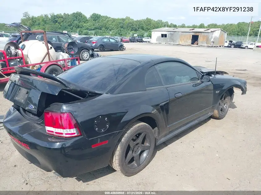 2000 Ford Mustang Gt VIN: 1FAFP42X8YF291238 Lot: 45650988