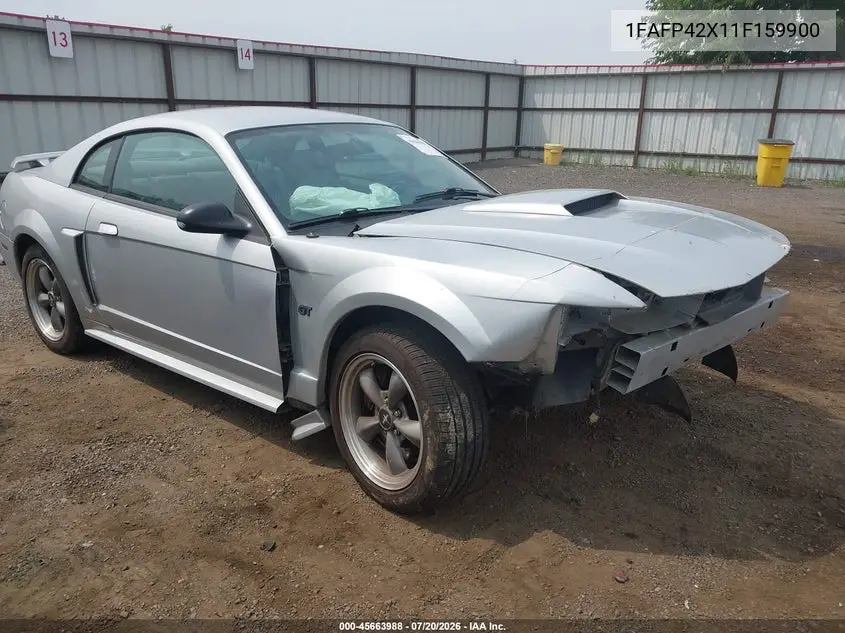 2001 Ford Mustang Gt VIN: 1FAFP42X11F159900 Lot: 45663988