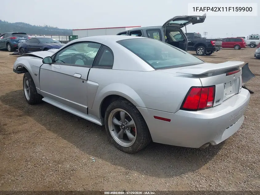 2001 Ford Mustang Gt VIN: 1FAFP42X11F159900 Lot: 45663988
