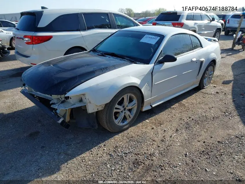 2004 Ford Mustang VIN: 1FAFP40674F188784 Lot: 41968260