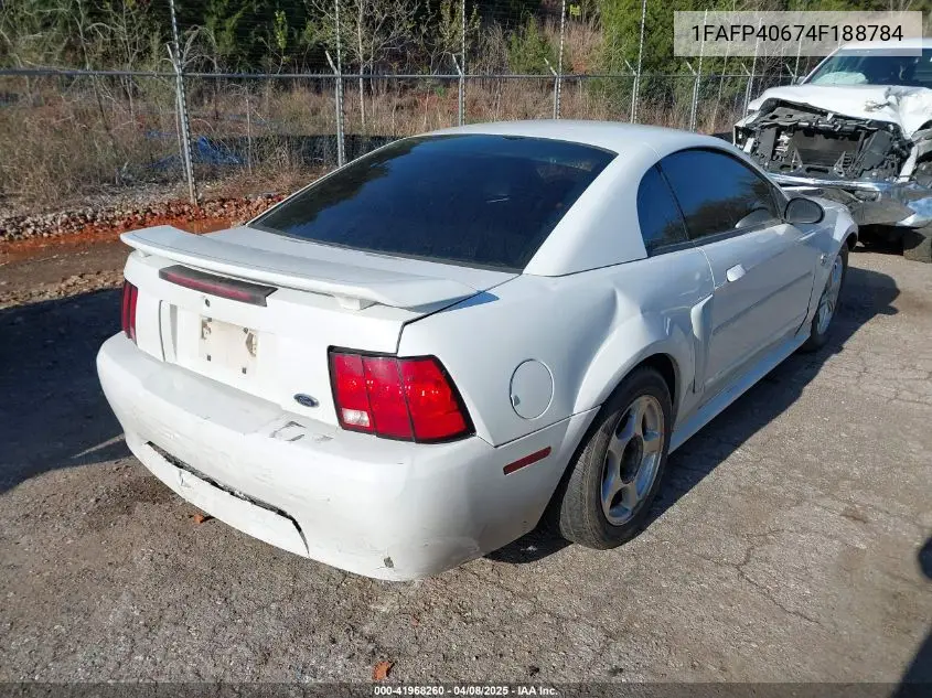 2004 Ford Mustang VIN: 1FAFP40674F188784 Lot: 41968260