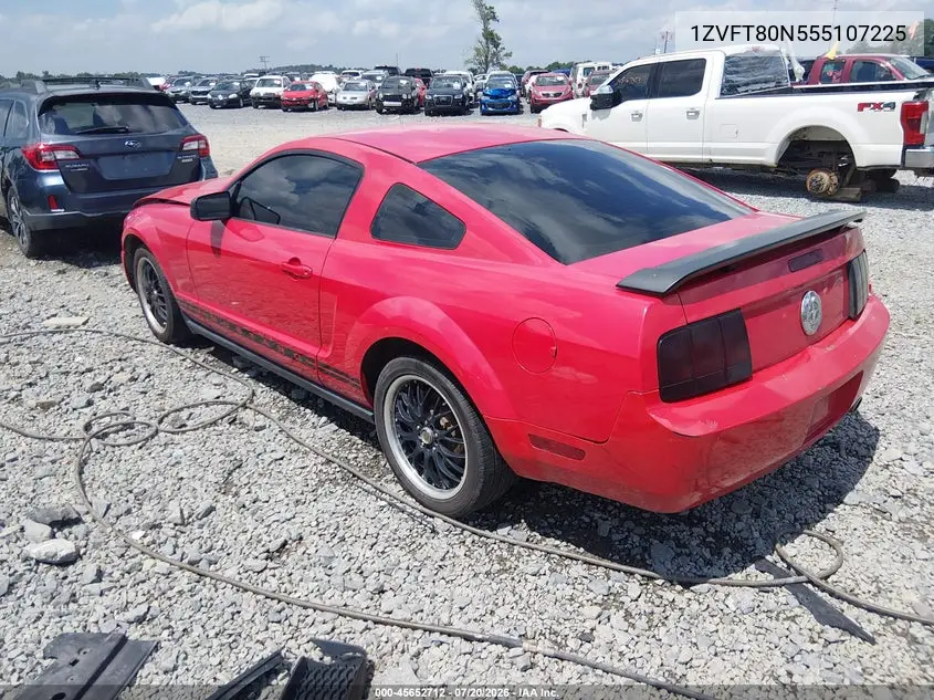 2005 Ford Mustang V6 Deluxe/V6 Premium VIN: 1ZVFT80N555107225 Lot: 45652712