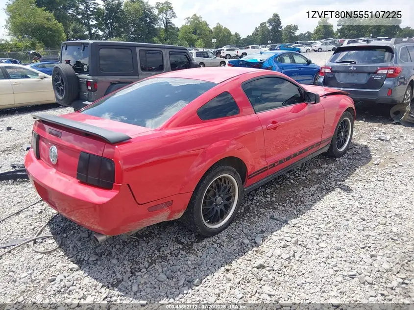 2005 Ford Mustang V6 Deluxe/V6 Premium VIN: 1ZVFT80N555107225 Lot: 45652712