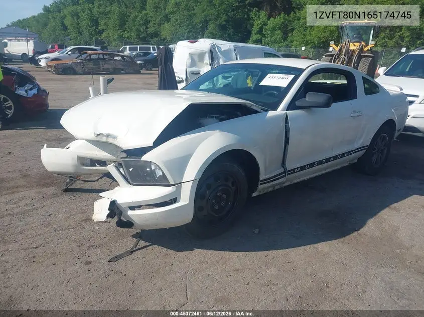 2006 Ford Mustang V6 VIN: 1ZVFT80N165174745 Lot: 45372461