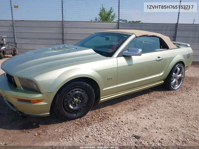 2006 Ford Mustang Gt VIN: 1ZVHT85H765153717 Lot: 45479342