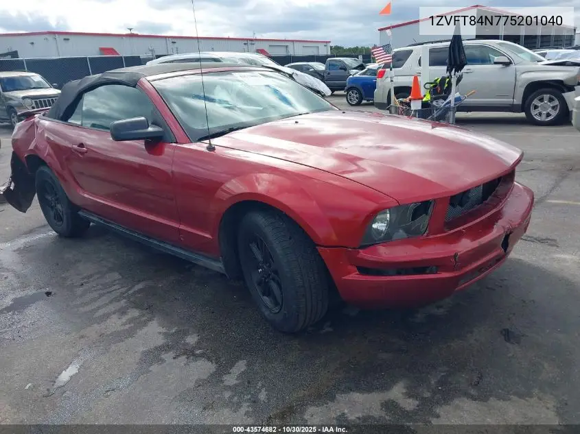 1ZVFT84N775201040 2007 Ford Mustang V6 Deluxe/V6 Premium