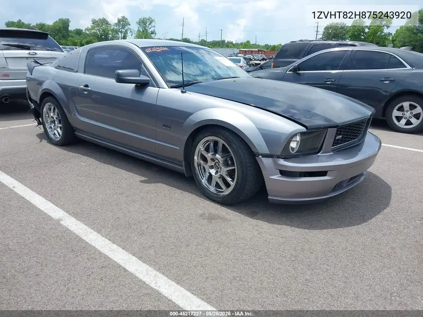 2007 Ford Mustang Gt Deluxe/Gt Premium VIN: 1ZVHT82H875243920 Lot: 45217227