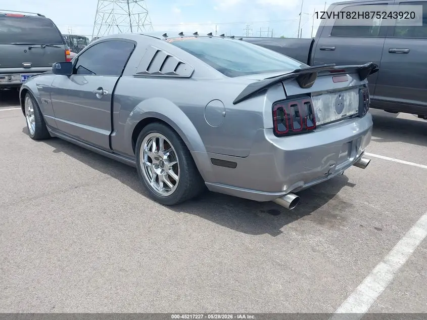 2007 Ford Mustang Gt Deluxe/Gt Premium VIN: 1ZVHT82H875243920 Lot: 45217227