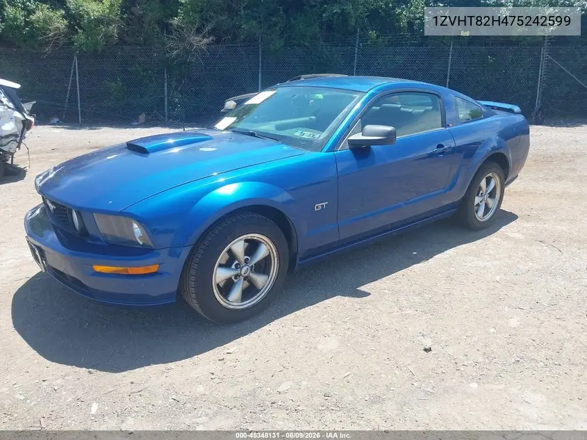 2007 Ford Mustang Gt Deluxe/Gt Premium VIN: 1ZVHT82H475242599 Lot: 45348131