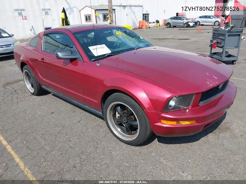 2007 Ford Mustang V6 Deluxe/V6 Premium VIN: 1ZVHT80N275278526 Lot: 45675767