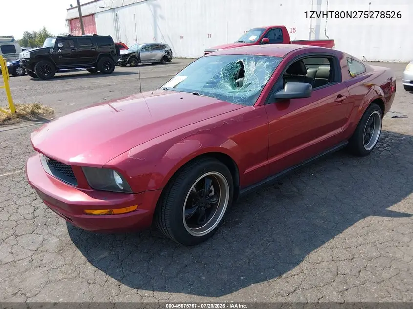 2007 Ford Mustang V6 Deluxe/V6 Premium VIN: 1ZVHT80N275278526 Lot: 45675767