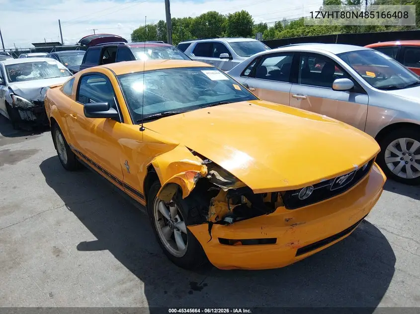 2008 Ford Mustang V6 Deluxe/V6 Premium VIN: 1ZVHT80N485166408 Lot: 45345664