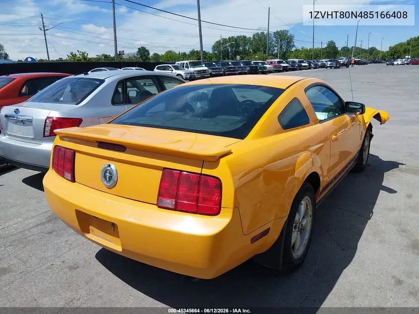 2008 Ford Mustang V6 Deluxe/V6 Premium VIN: 1ZVHT80N485166408 Lot: 45345664