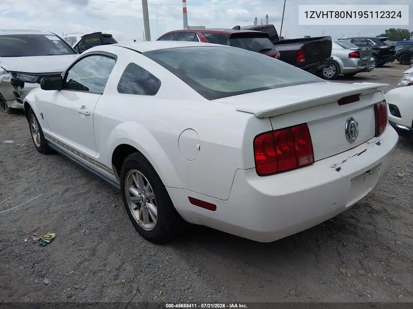 2009 Ford Mustang V6/V6 Premium VIN: 1ZVHT80N195112324 Lot: 45688411