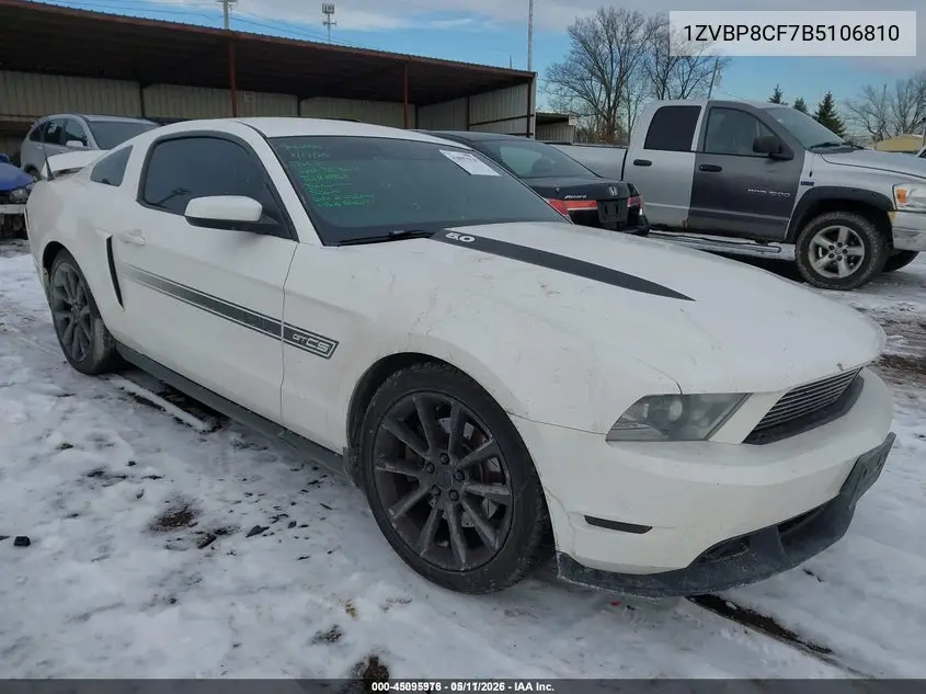 1ZVBP8CF7B5106810 2011 Ford Mustang Gt Premium