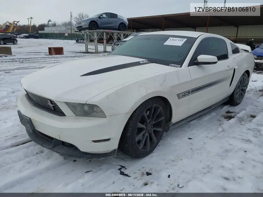 1ZVBP8CF7B5106810 2011 Ford Mustang Gt Premium