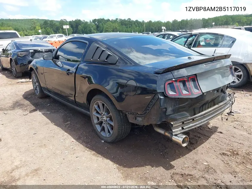 2011 Ford Mustang V6 Premium VIN: 1ZVBP8AM2B5117019 Lot: 45680922