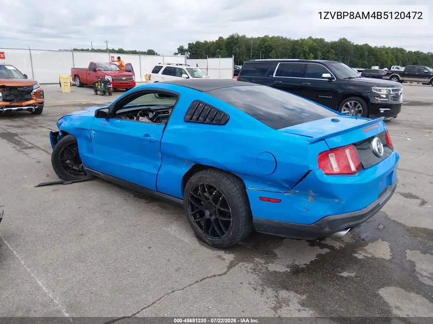 2011 Ford Mustang V6 Premium VIN: 1ZVBP8AM4B5120472 Lot: 45681230