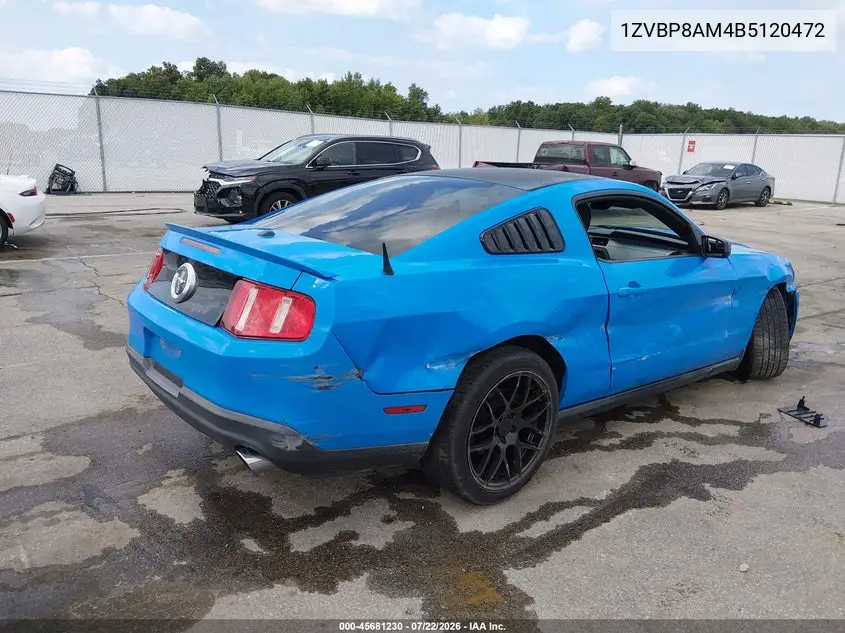 2011 Ford Mustang V6 Premium VIN: 1ZVBP8AM4B5120472 Lot: 45681230