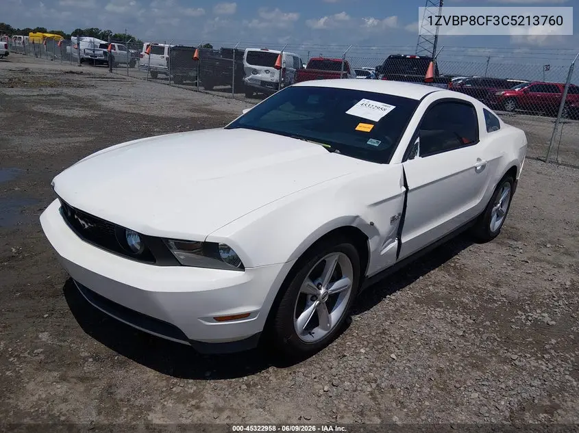 2012 Ford Mustang Gt Premium VIN: 1ZVBP8CF3C5213760 Lot: 45322958