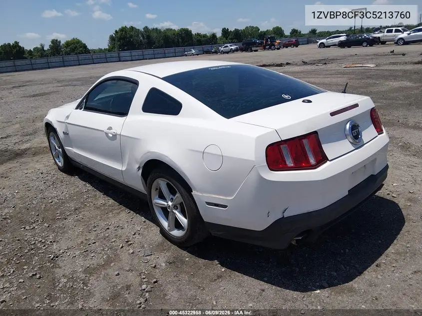 2012 Ford Mustang Gt Premium VIN: 1ZVBP8CF3C5213760 Lot: 45322958