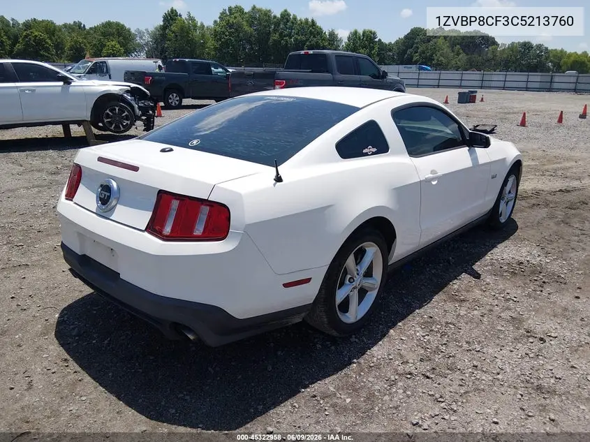 2012 Ford Mustang Gt Premium VIN: 1ZVBP8CF3C5213760 Lot: 45322958