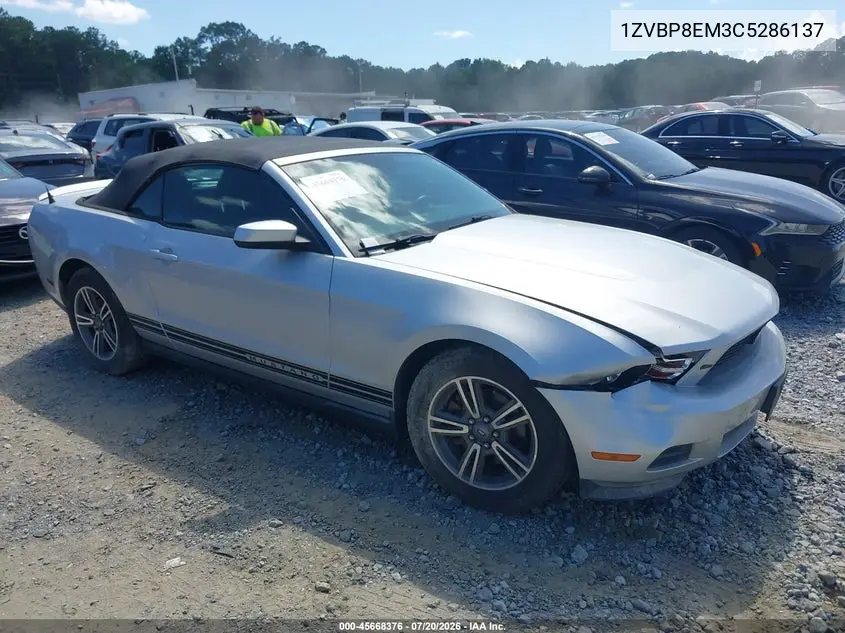 2012 Ford Mustang V6 Premium VIN: 1ZVBP8EM3C5286137 Lot: 45668376